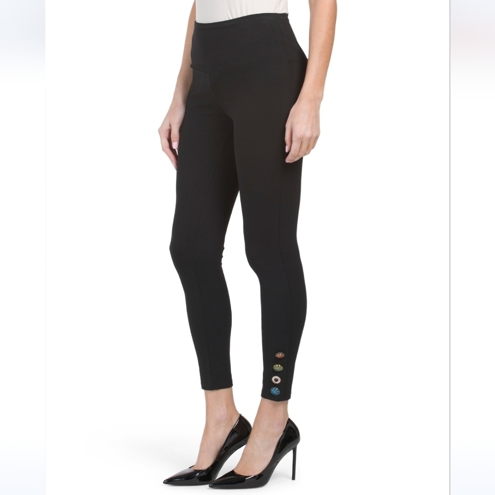 Athena Marie Black Tummy Control Pants with Novelty Buttons